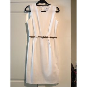 Calvin Klein Winter White Belted Dress